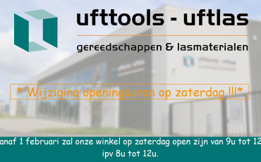Wijziging openingsuren op zaterdag (vanaf 01/02/2023) !!!