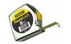 Foto ROLMETER 5M 25MM VERCHROOMD HUIS STANLEY POWERLOCK