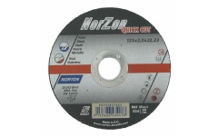 Foto SNIJSCHIJF VLAK Ø125 X 2,00 X 22,23MM INOX NORTON NORZON QUICK CUT ZA36Z T41