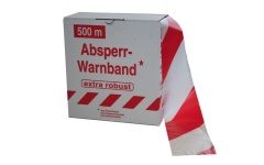 Foto AFSPERLINT ROOD/WIT PER ROL VAN 500 M 