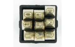 Foto SLAGCIJFERS 0 - 9 7 X 70 MM 3 MM VERNIKKELD TURNUS