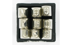 Foto SLAGCIJFERS 0 - 9 8 X 70 MM 4 MM VERNIKKELD TURNUS