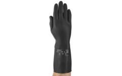 Foto HANDSCHOEN NATUURRUBBER ZWART 32 CM M 9,5 (XL) ANSELL ALPHATEC 87-118 (EX MARIGOLD BLACK HEAVYW)