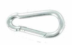 Foto VEILIGHEIDSHAAK Ø4MM L:40MM VERZINKT KARABIJNHAAK