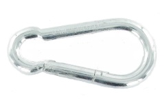 Foto VEILIGHEIDSHAAK Ø10MM L:100MM VERZINKT KARABIJNHAAK
