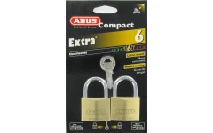 Foto HANGSLOTEN (2) MESSING 40 MM + 3 SLEUTELS ABUS  65/40 TWIN