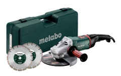 Foto SLIJPMACHINE Ø230MM 2400W DODEMAN KOFFER +2X DIAM. METABO WE 24-230 MVT SET