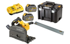 Foto ACCU INVALCIRKELZAAG Ø165MM 54V Li 2X6,0Ah +RAIL DEWALT DCS520T2R-QW