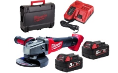 Foto ACCU SLIJPMACHINE Ø125MM 18V Li 2X5Ah BL BOX MILWAUKEE M18 CAG125X-502X