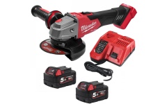 Foto ACCU SLIJPMACHINE Ø 125MM 18V Li 2X5Ah LADER BOX MILWAUKEE M18 FSAG125XB-502X
