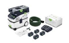 Foto ACCU STOFZUIGER 2X18V Li 4X5,2Ah 15L 190MBAR M FESTOOL CTMC MIDI I-PLUS
