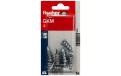 Foto SET (6) GIPSPLAATPLUG METAAL + SCHROEF 4,5X35 FISCHER GKM S MET SCHROEF K NV